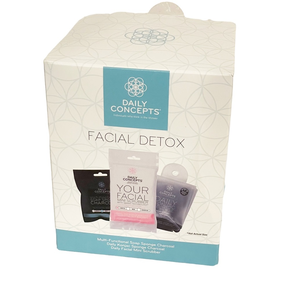 Face Exfoliating 3 PC Scrubber Sponges Set‎ Exfoliate Cleanse Detox Tools Face
